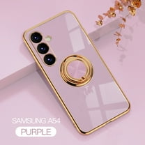 Case Compatible with Samsung Galaxy A54 5G, with Ring Holder Plating Kickstand Cover Slim Soft Flexible TPU Protective Shock-Absorbing Phone Cases for Women for Samsung Galaxy A54 5G - Lightpurple