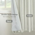 thumbnail image 2 of DriftAway Farmhouse Linen Blend Blackout Curtains 36 Inches Long for Bedroom Vertical Striped Printed Linen Curtains Thermal Insulated Lined Treatments for Living Room 2 Panels W52 x L36 Linen Grey, 2 of 8