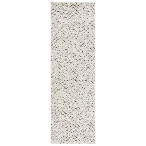 SAFAVIEH Adirondack Altan Striped Runner Rug, Ivory/Dark Green, 2'6" x 8'