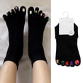 thumbnail image 2 of Ladies Socks Patchwork Socks Women Cotton Five Finger Toe Breathable Soft, 2 of 20