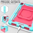 thumbnail image 2 of elitegadget Case for iPad Air 11 Inch (M2, 6th Generation 2024) - Dual Layer Protective Heavy Duty Impact Resistant Case Cover with Rotating Ring Stand (Teal/Pink), 2 of 6