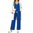 thumbnail image 3 of UVN Womens Pajama Sets Fall Long Sleeve Button Down Tops and Pants 2 Piece Outfits Ladies Lace Sleepwear Soft Pjs Lounge Sets, 3 of 10