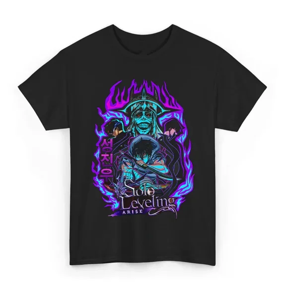 Reprint Rare Anime Solo Leveling - Sung Jin-woo T-Shirt Size S-5XL, Gift For Friends