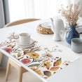 thumbnail image 3 of Fall Pink Flower Placemats Set of 4 White Daisy Leaf Pastoral Plant Farm Heat Insulated Linen Place Mats, Washable Stain-Proof Table Mats for Dining Tables Holiday Decor 13x19inch, 3 of 9