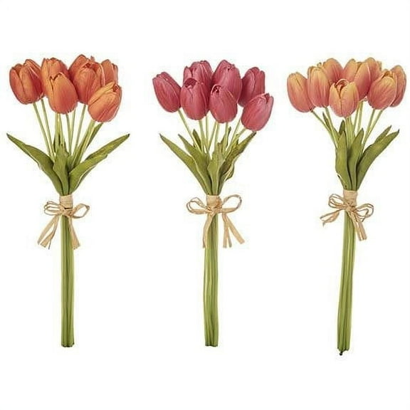Real Touch Tulip Bundle - Light Orange 15" - RAZ Imports