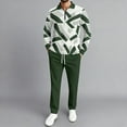 thumbnail image 2 of Stamzod Mens Track Suits 2 Piece Set Fashion Vintage Printing 1/4 Zip Pullover Mens Shirts and Sweatpants Casual Mens Beach Outfit with Pocket Army Green XXXL, 2 of 5