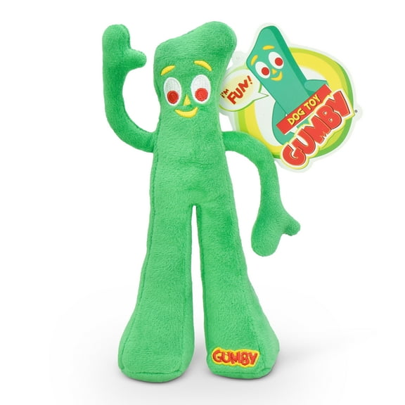 Multipet Gumby Plush Dog Toy, Green, Squeaker