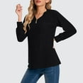 thumbnail image 2 of Yangnuo Womens V-neck Sweaters Womens Comfy Trendy Sweaters Women's Long Sleeved V-neck Groove Brushed Pullover Sweater, 2 of 5
