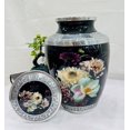 thumbnail image 3 of Vintage Flowers Aluminum Ashes urn. Cremation urn for Human Ashes Adult Male and Female. Decorative urns for Ashes for Humans, 3 of 5