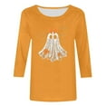 thumbnail image 4 of Enjoytime Womens 3/4 Sleeve Winter Tops Halloween Printed Round Neck Halloween Blouses Casual Loose Cute Shirts Fall Plus Size Clothing, 4 of 4
