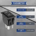 thumbnail image 2 of 2-Piece Instant Reverse Polarity Switch 12V 20A DPDT 4-Pin 3-Position ON-OFF-ON Power Jack Rocker Switch RV Motor Switch KCD2, 2 of 5