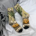 thumbnail image 5 of Fuzoiu Vintage Garlic Bread Illustration Print Athletic Crew Socks for Men & Women,Casual Crew Socks,Above Ankle Crew Socks for Business, Casual, 5 of 6