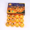 thumbnail image 2 of Paquete de 12 luces de té de linterna parpadeantes LED, velas de calabaza que funcionan con pilas Luz para el festival de otoño Noche de Halloween Fiesta, 2 of 5