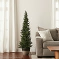 thumbnail image 6 of Pure Garden 5ft Artificial Cedar Topiary Trees - Potted Indoor or Outdoor Plastic Tree in Pot, 6 of 7