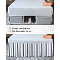 thumbnail image 7 of Blue Gray Striped Wrap Around Bed Skirts for King Bed 16" Drop, Bed Skirt with Adjustable Elastic Belt Dust Ruffle Bed Valance for Bedroom Hotel Luxury Farmhouse Stripe Art Bed Frame Cover, 7 of 7