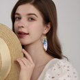 thumbnail image 2 of Butterfly Wing Drop Dangle Earrings Gold Plated Crystal Rhinestone for Women Girls Wedding Jewelry, Blue Gold Leaf, 2 of 6
