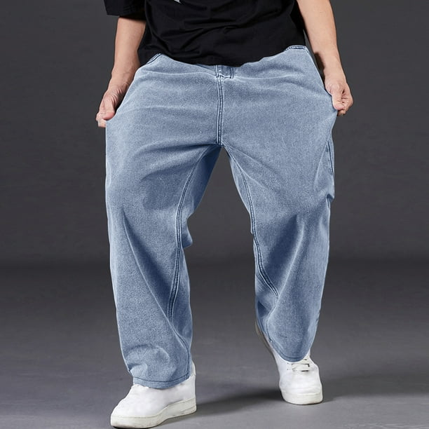 Weiqiqre Pants for Men Loose Fit Baggy Jeans Casual Streetwear