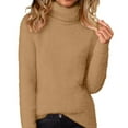 thumbnail image 4 of ylioge Fleece Sweaters for Women Plus Size S-5X Turtleneck Sweatshirts Womens Casual Solid Color Long Sleeve Pullover Knitted Thermal Sweater Tops, 4 of 7