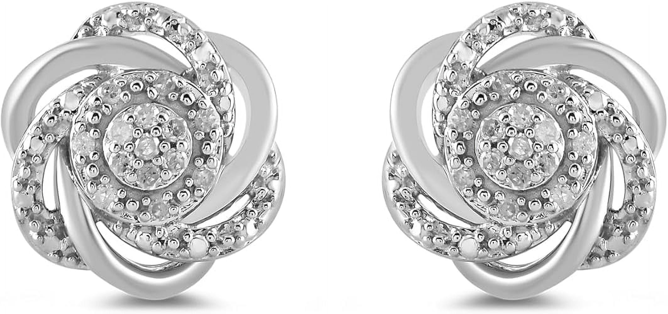 Divine_creation 925 Sterling Silver 1.50 Ct Round Cut Diamond Push Back Stud Earring's 14K White Gold Plated For Women's