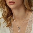 thumbnail image 2 of Gold Initial Pearl Necklace for Women, 14K Gold Plated Paperclip Link Chain Necklace Choker Toggle Clasp Necklace Dainty Pearl Chain Necklace Initial Pendant Necklaces for Women Gold Jewelry Gifts, 2 of 13