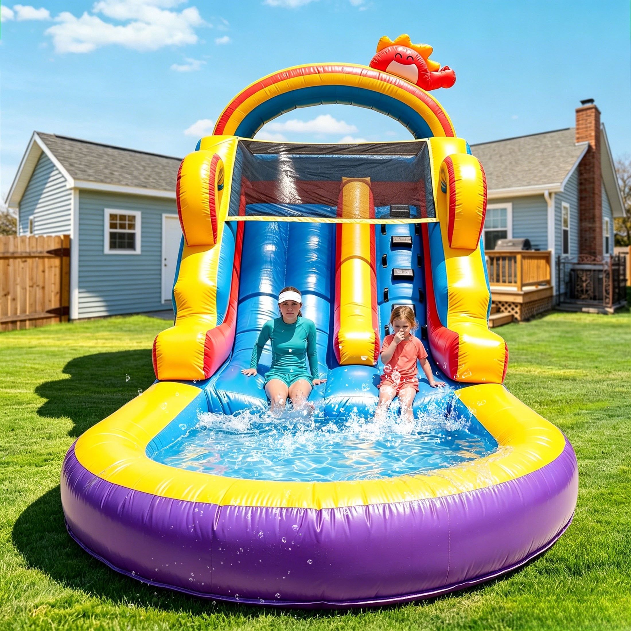 Relunch 21FT Inflatable Water Slide Commercial Grade PVC with Pool & Blower – Big Backyard Bounce House for Kids & Adults 21x9x12.8ft