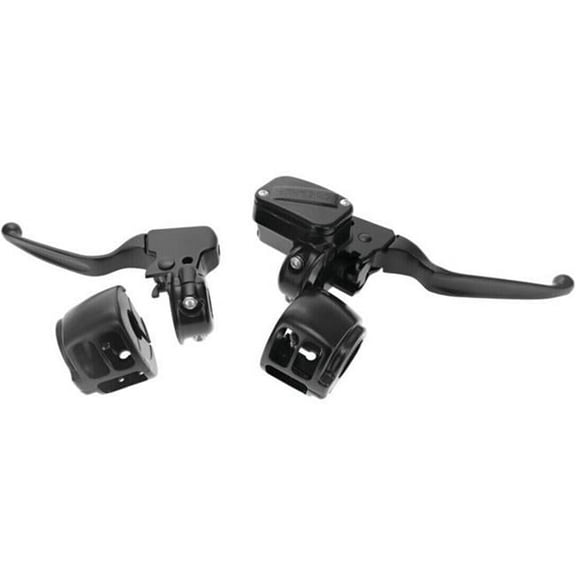 Bikers Choice 601449 0.5 in. Bore Handlebar Control Kit, Black
