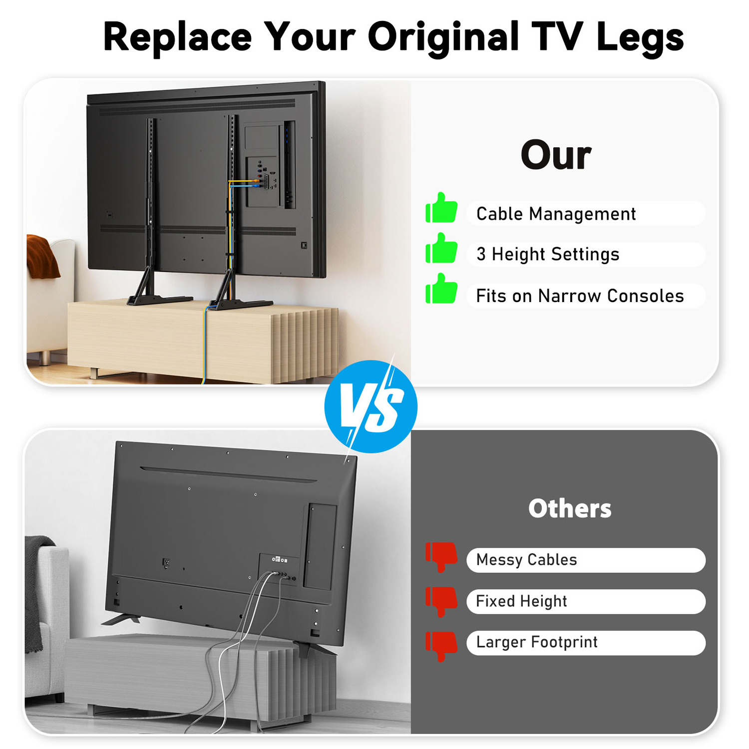 MountFTV Universal Tabletop TV Stand for 20-75 Inch TVs photo 6