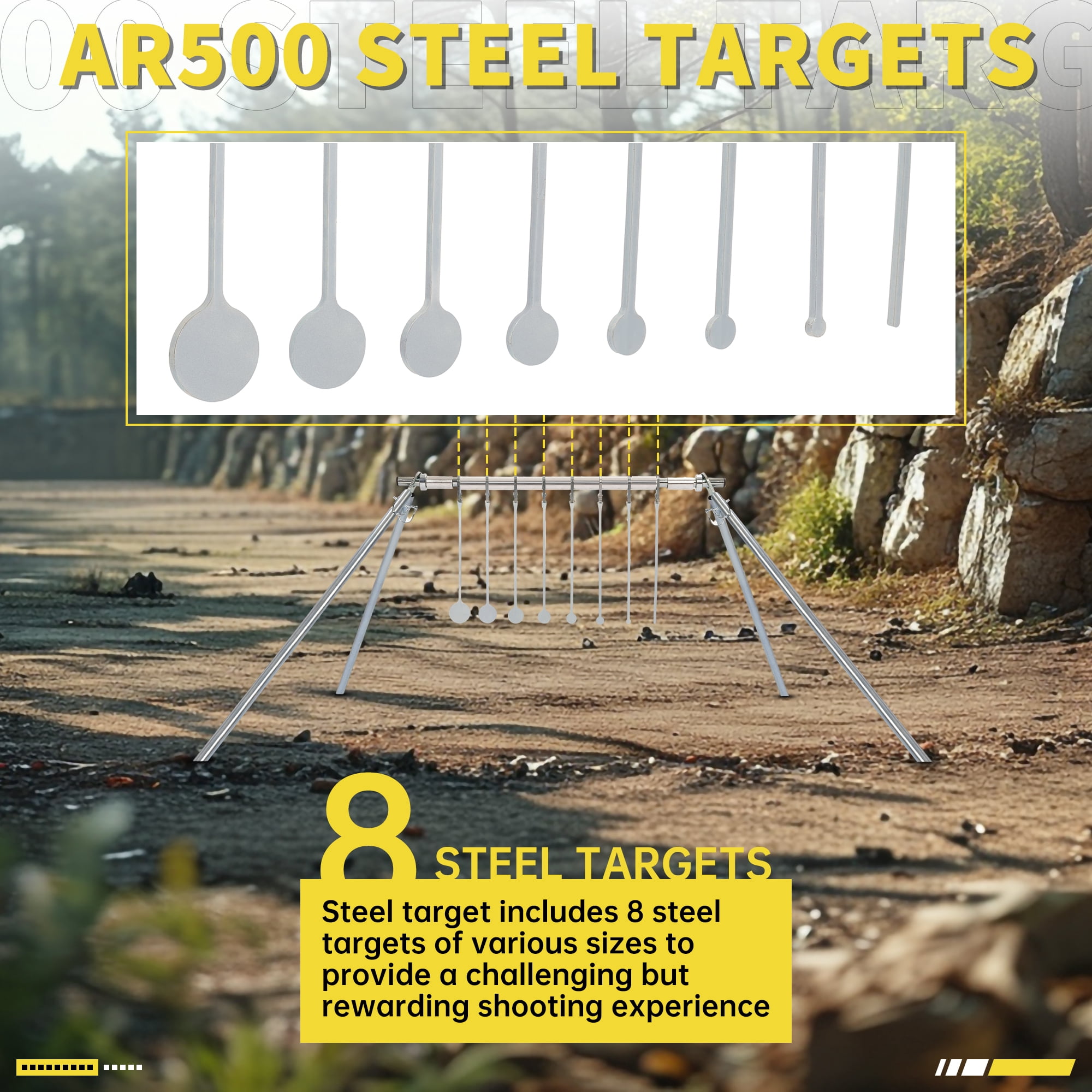 Kojem Steel Targets Spinning Rimfire Target for NRL 22 Rimfire Airgun Pellet Guns Plinking Target (Pipes are Not Included)