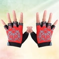 thumbnail image 2 of Children Gloves Half Finger Kids Cycling Biking Riding Running Gloves Boy's Girl's Outdoor Sports Accessory -Size M (Red), 2 of 7