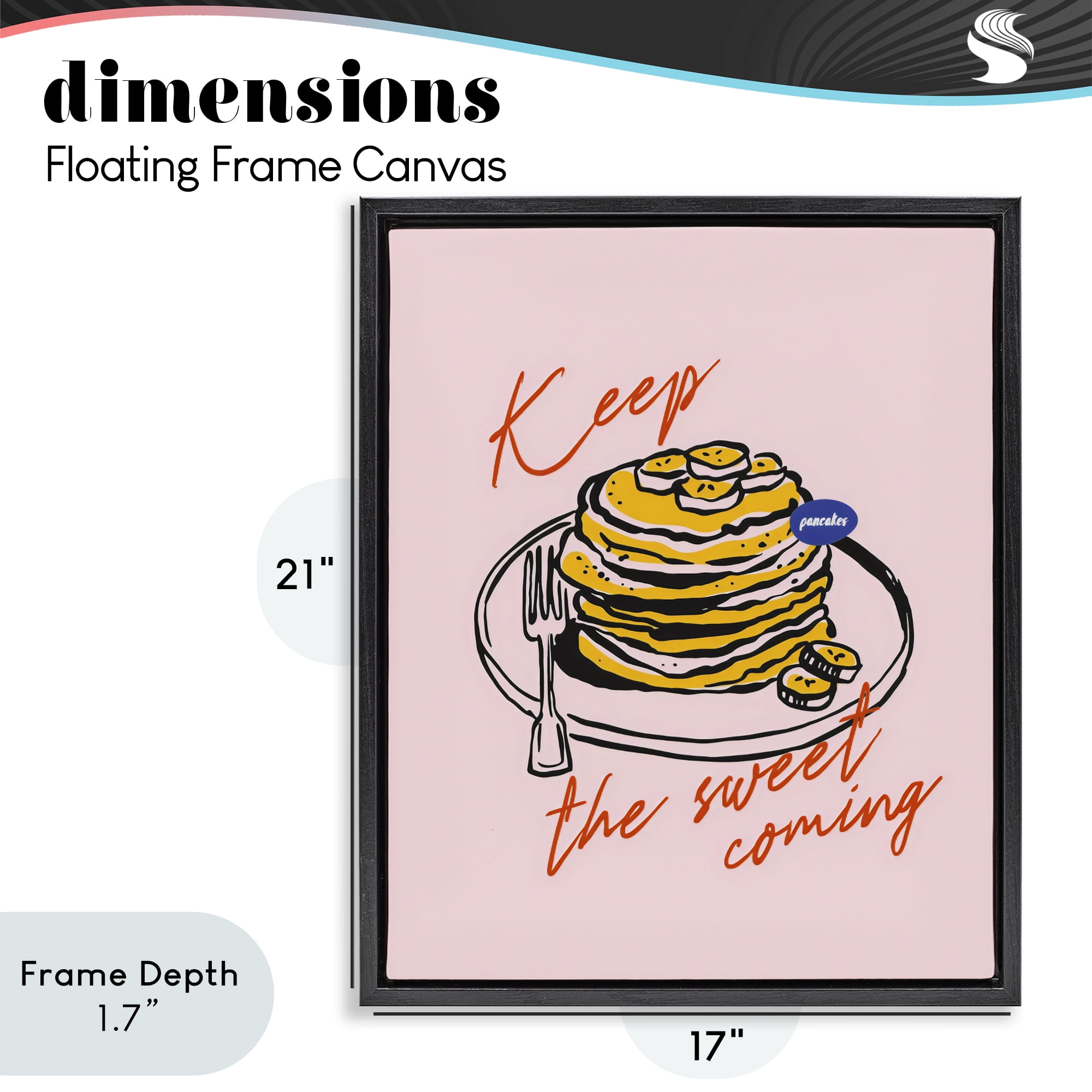 Stupell Industries Keep The Sweet Coming Black Framed Floater Canvas Wall Art, design by The Prints Vibe
