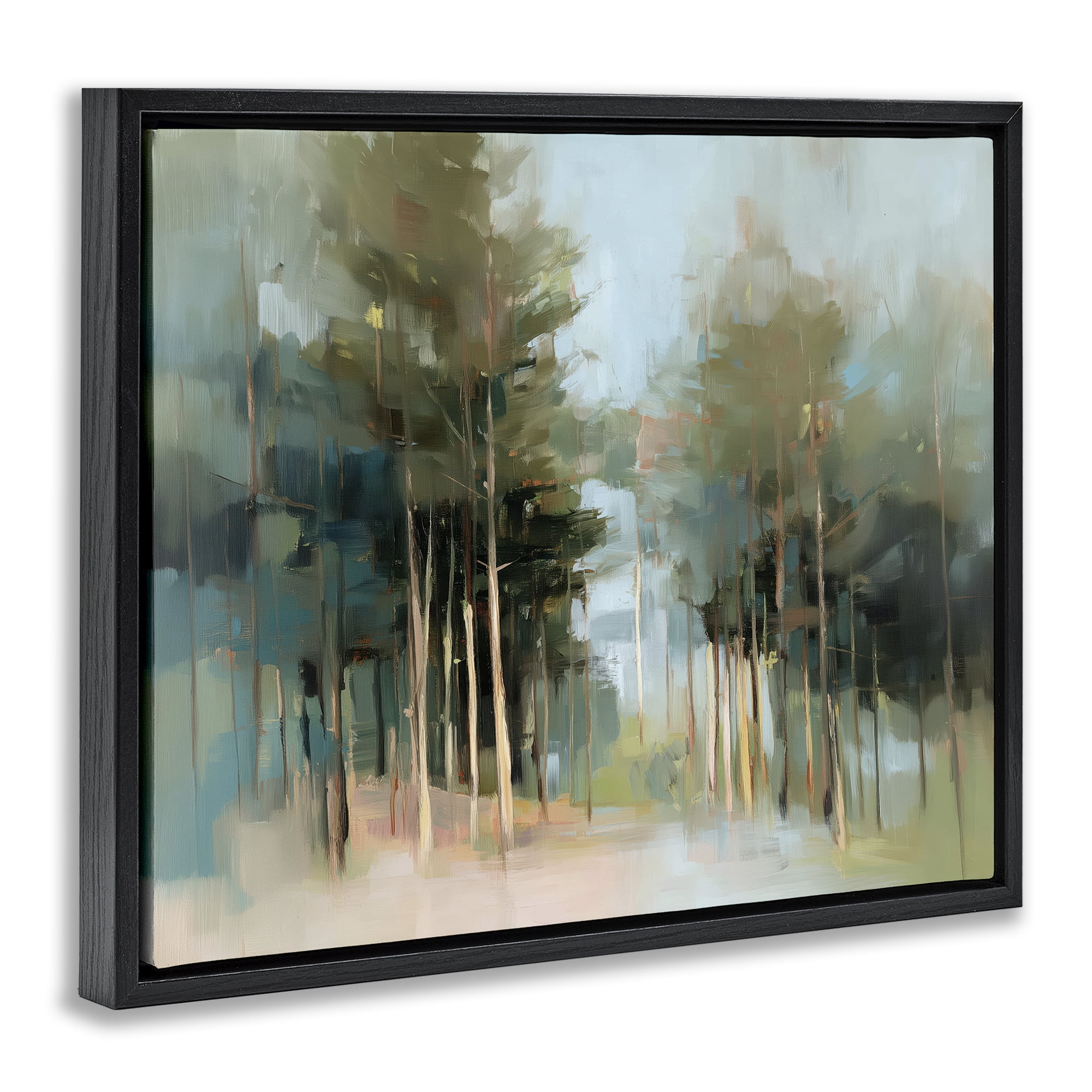Stupell Industries The Grove Impressionist Forest Black Framed Floater Canvas Wall Art, design by Kim Curinga