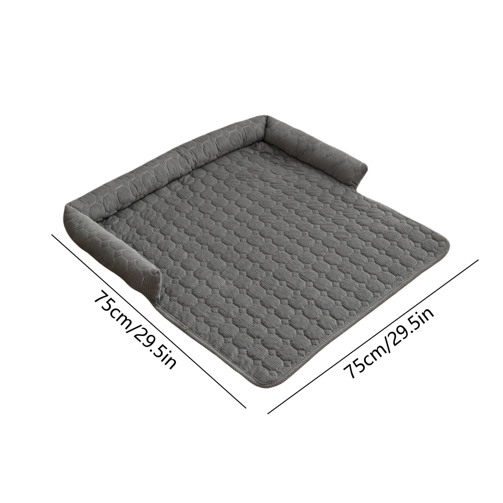 Plush Pet Sofa Bed Cushion Solid Color - Soft Sleeping Nest for Cats Dogs with Stay-in-Place Base, Machine Washable Cover Floor Sofa Furniture Protector