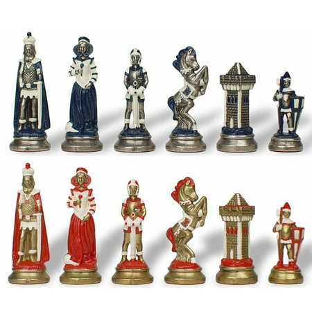 Mary Stuart Queen of Scots Theme Hand Painted Metal Chess Set by Italfama