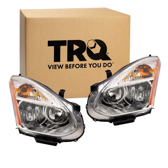 TRQ Headlight Assembly Set NI2502202 NI2503202 Fits 2011-2012 Nissan Rogue