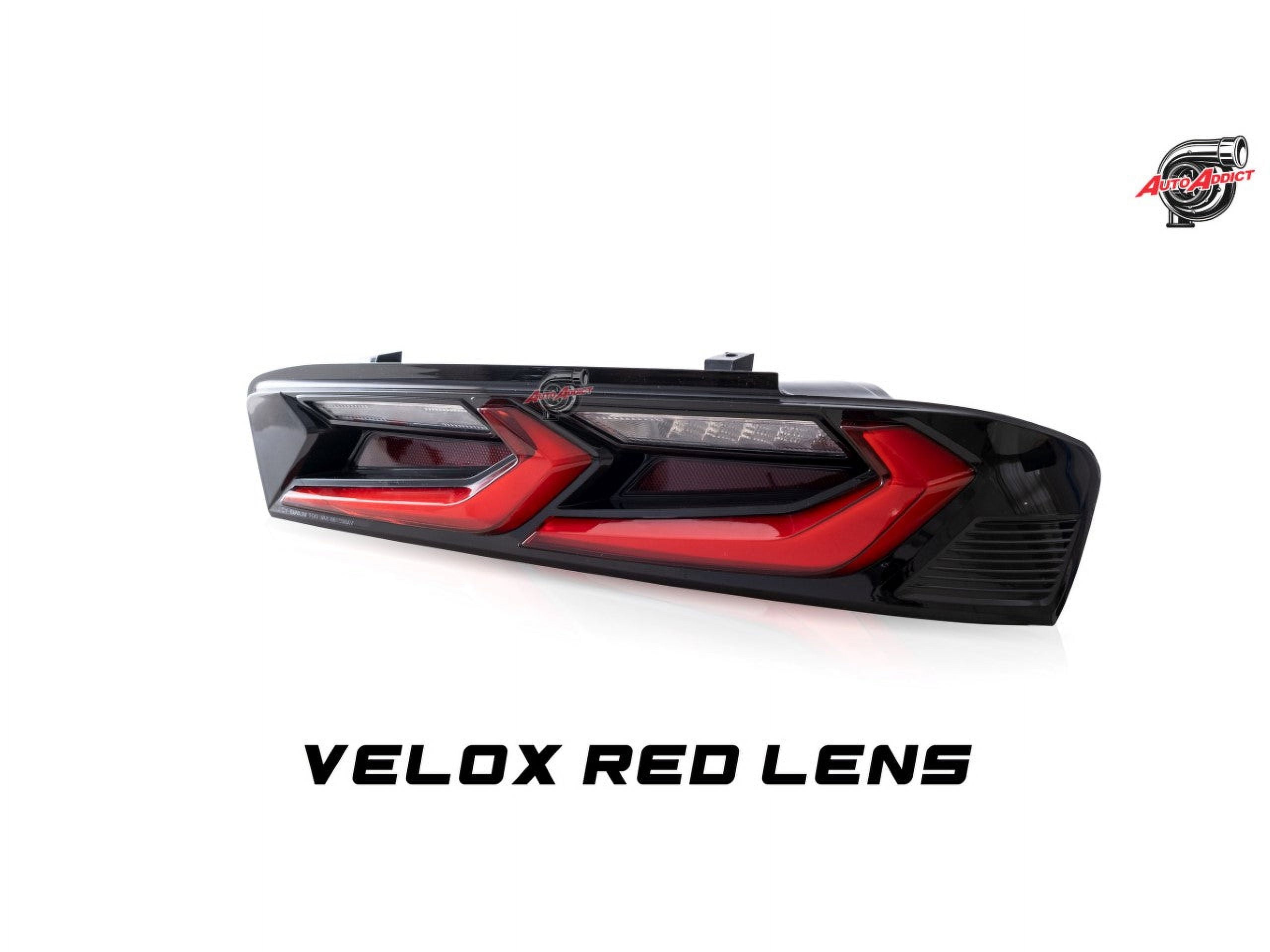 Auto Addict Velox LED Taillights for 2016-2018 Chevy Camaro – Gloss Black with Red Lens, 2-Pack