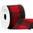 thumbnail image 2 of Offray Ribbon, Red and Black Buffalo Check 2 1/2 inch Wired Edge Woven Ribbon, 9 feet, 2 of 11