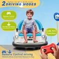 thumbnail image 3 of 12V Electric Ride On Bumper Car for Toddlers, 360 Degree Spin Ride-On Toy with Parent Remote, Dual Joysticks, LED Lights, Music and Safety Belt, White, 3 of 7