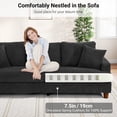 thumbnail image 6 of 87" Corduroy Sofa,3 Seater Sofa with Extra Deep Seats,Neche Comfy Upholstered Couch for Living Room,2 Pillows,Black, 6 of 10
