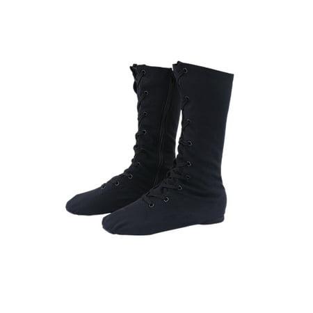 

Daeful Ballet Shoes for Girls Womens Comfortable Lace Up Jazz Boots Dancing Lightweight Dance Shoes Black （Zipper 27cm） 4.5