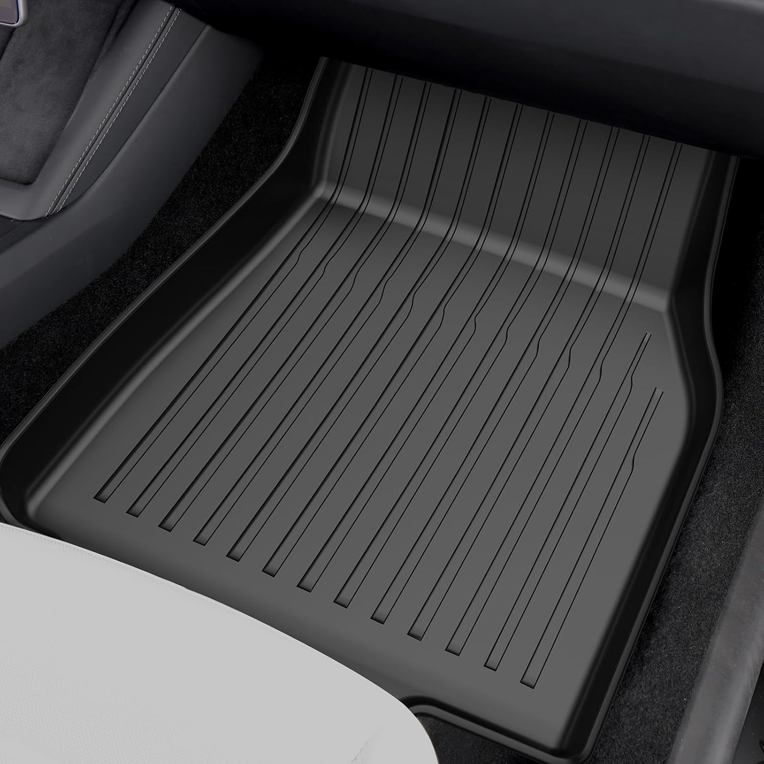 RONGTUO 6-Piece All-Weather TPE Floor Mats & Cargo Liner Set for 2025-2026 Tesla Model Y (Juniper), Anti-Slip, Not for Standard Model Y, Black