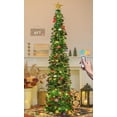 thumbnail image 1 of Árbol de Navidad HMASYO de 6 pies con 100 luces LED y control remoto verde, 1 of 9