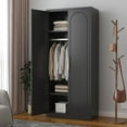thumbnail image 4 of 71" Metal Armoire Wardrobe Closet with Doors,Tall Clothing Storage Cabinet with Adjustable Shelves and Hanging Rod,Black Wardrobe Closet for Bedroom,Home,Office,Gym, 4 of 16