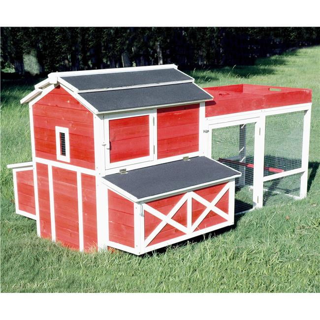 Merry Products PTH0310010401 Barn Chicken Coop with Roof Top Planter, Red