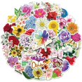 thumbnail image 3 of Pegatinas para botellas de agua, juego de 100 pegatinas de flores, pegatinas estéticas de vinilo impermeables para niños y adolescentes, para portátil, monopatín, teléfono, equipaje., 3 of 5
