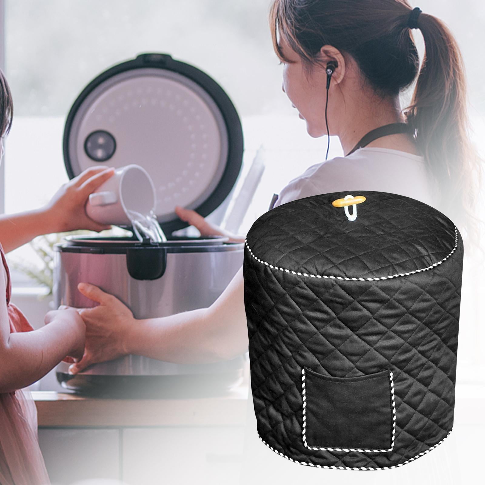 Air Fryer Dust Cover, Waterproof Insulated Protective Cover Bag with Pocket  and Handle for Electric Cooker Air Fryer Rice Cooker Steamer(Black) 