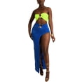 thumbnail image 1 of Txlixc Conjunto de Falda para Mujer, Top de Tubo Sin Mangas con Falda con Abertura en la Cintura Alta Traje de Color de Contraste de Verano Txlixc Moda, 1 of 9