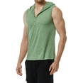 thumbnail image 4 of xiaxaixu Men's Summer Sleeveless Hoodies Solid Color Hooded Casual Workout Muscle Button Shirt Tank Tops, 4 of 9