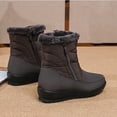thumbnail image 7 of Bnwani Boots for Women Winter Fashion Pile Toe Flat Mid-Calf Ankle Fleece Warm Snow Boot Brown Size 6.5, 7 of 7