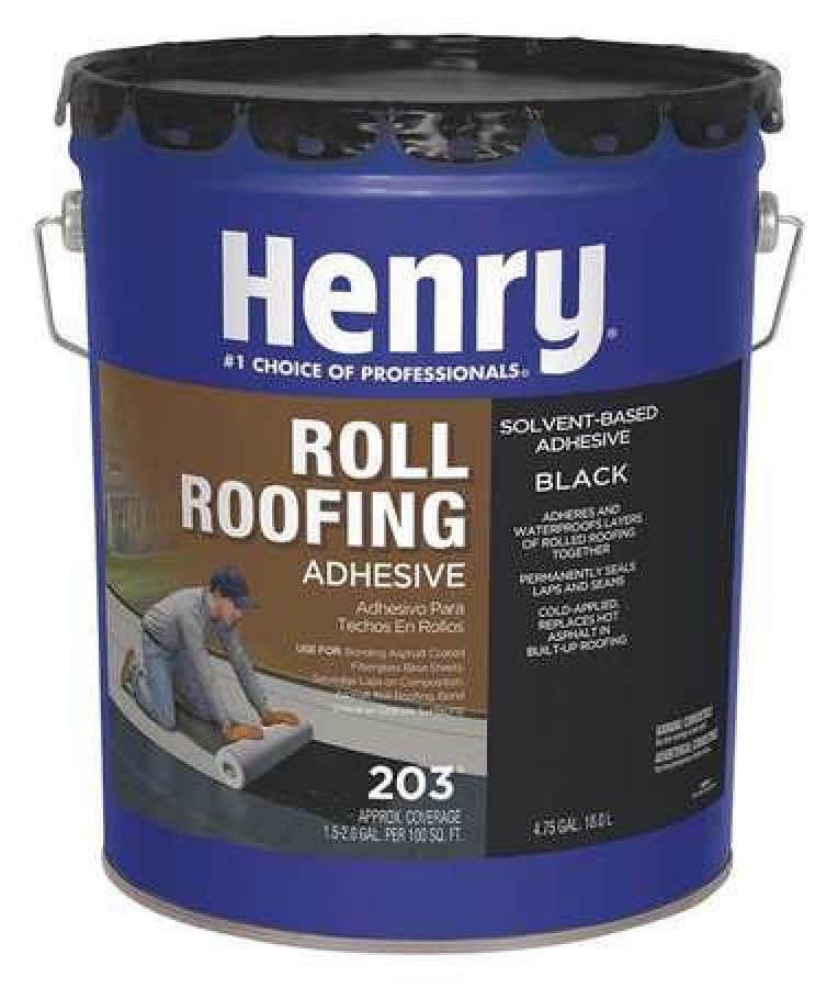 HENRY HE203071 Roll Roofing Adhesive, 5 gal, Pail, Black