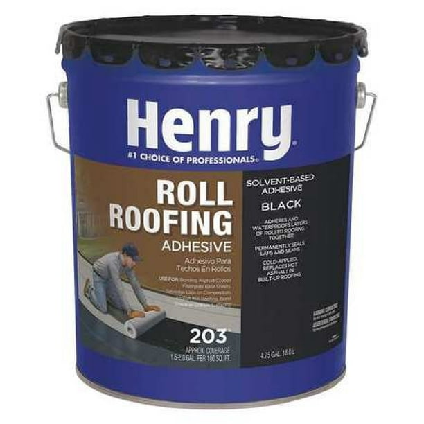 HENRY HE203071 Roll Roofing Adhesive, 5 gal, Pail, Black